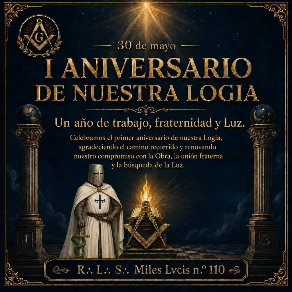 Primer aniversario de la Logia Miles Lvcis de la masonería en Asturias.