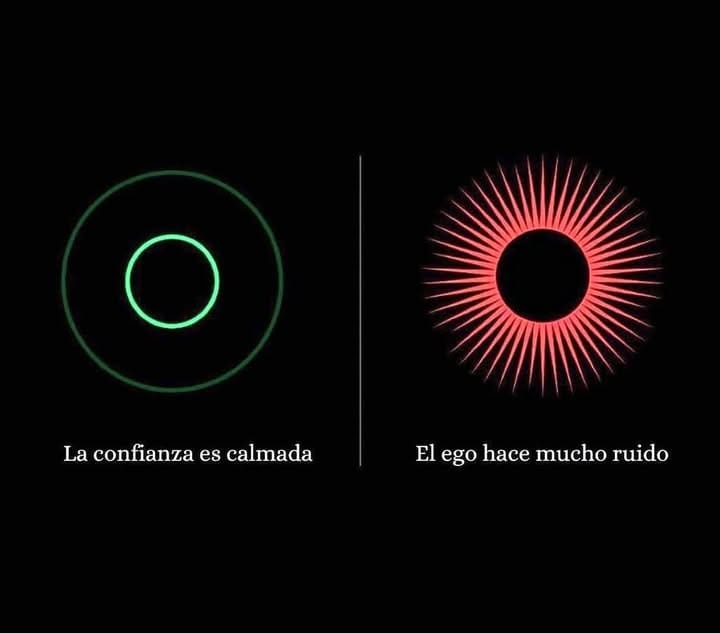 Ilustración que contrasta la confianza calmada frente al ego ruidoso, representando el trabajo interior masónico.
